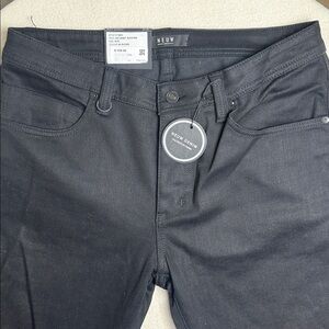 NWT Neuw Iggy Skinny Black Raw Denim Rock Button Fly Men’s Jeans 34:32